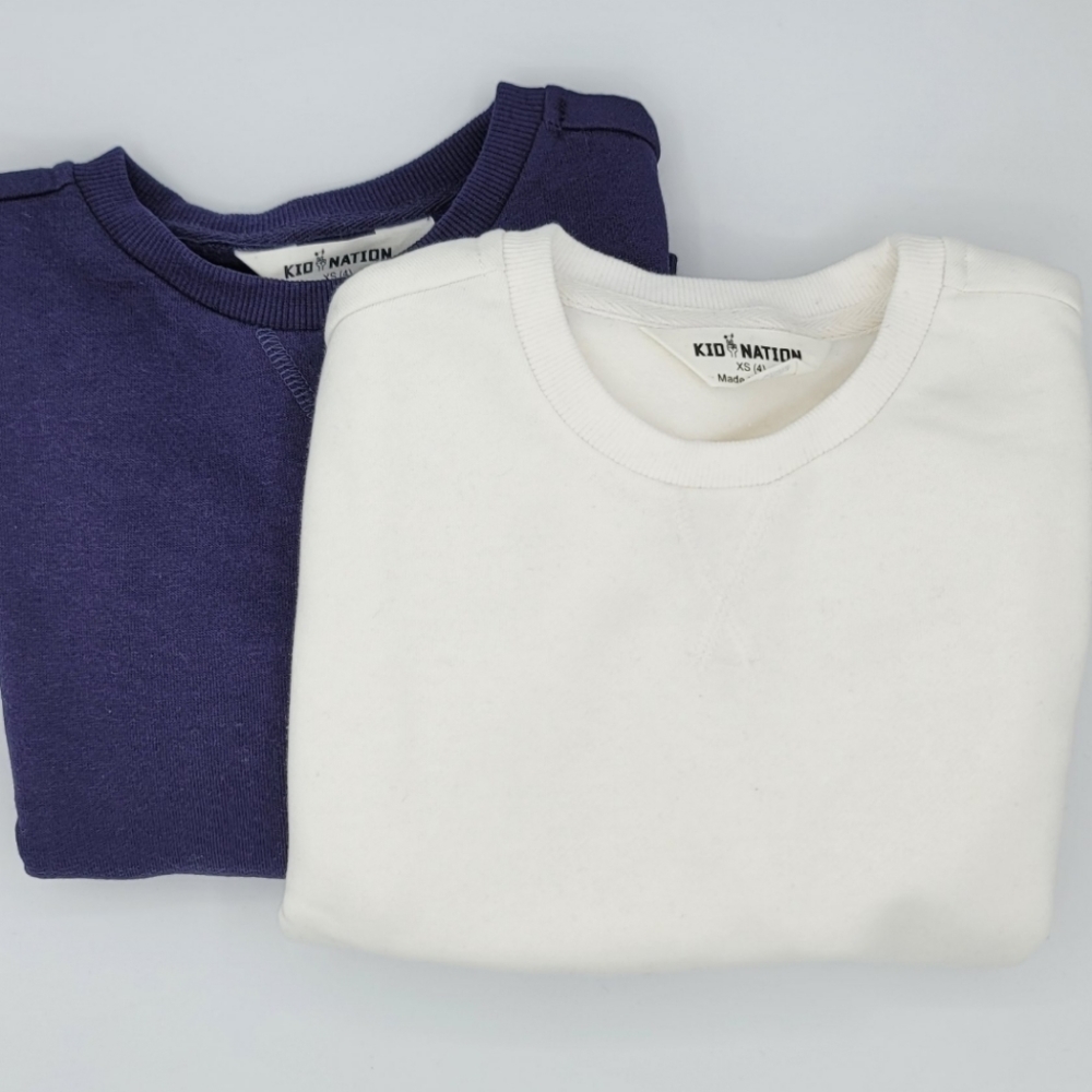 Kid Nation - (NWOT-Bundle) 2 Unisex Kids' Long-Sleeve, Scoop-Neck Sweaters